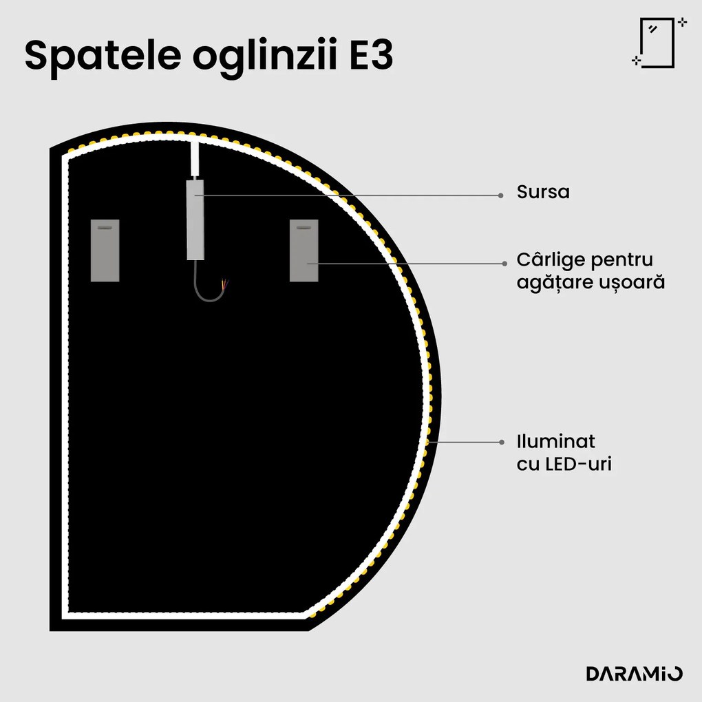 Oglindă rotundă cu iluminare LED E3