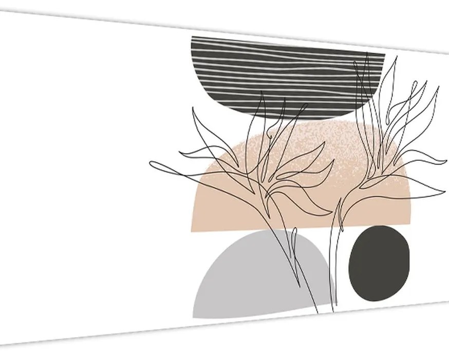 Tablou - Linie de artă flori N⁰2 (120x50 cm)