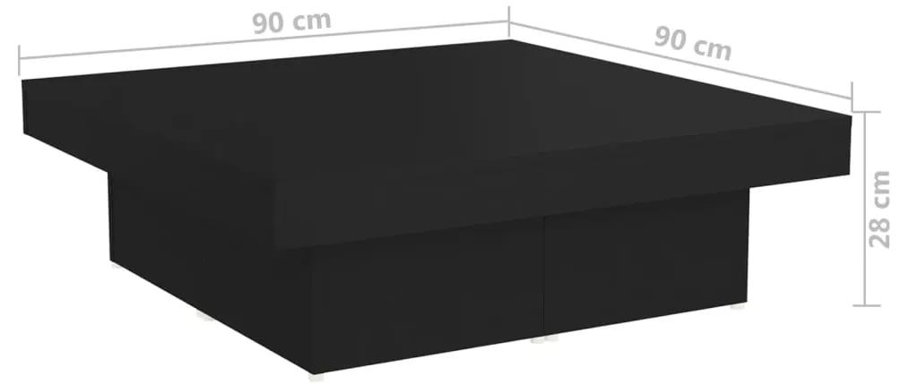 Masuta de cafea, negru, 90x90x28 cm, PAL 1, Negru