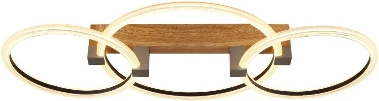 Plafoniera LED metal cu efect de lemn FLETCHER D2