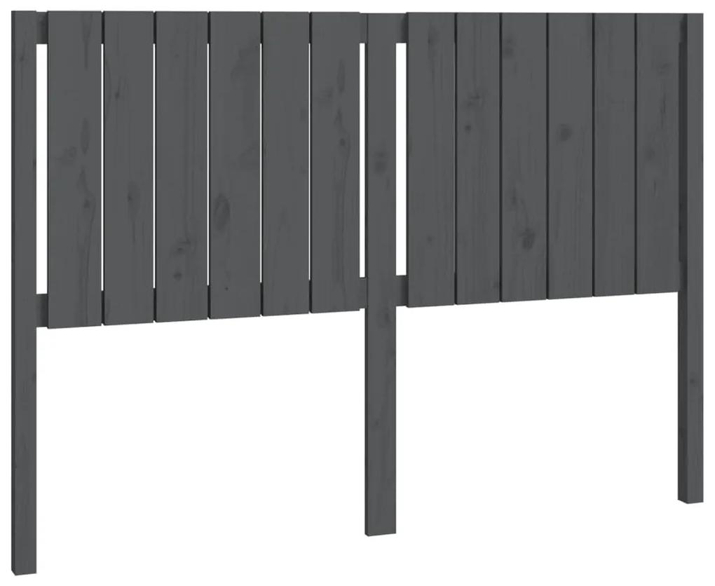 Tablie de pat, gri, 145,5x4x100 cm, lemn masiv de pin 1, Gri, 145.5 x 4 x 100 cm