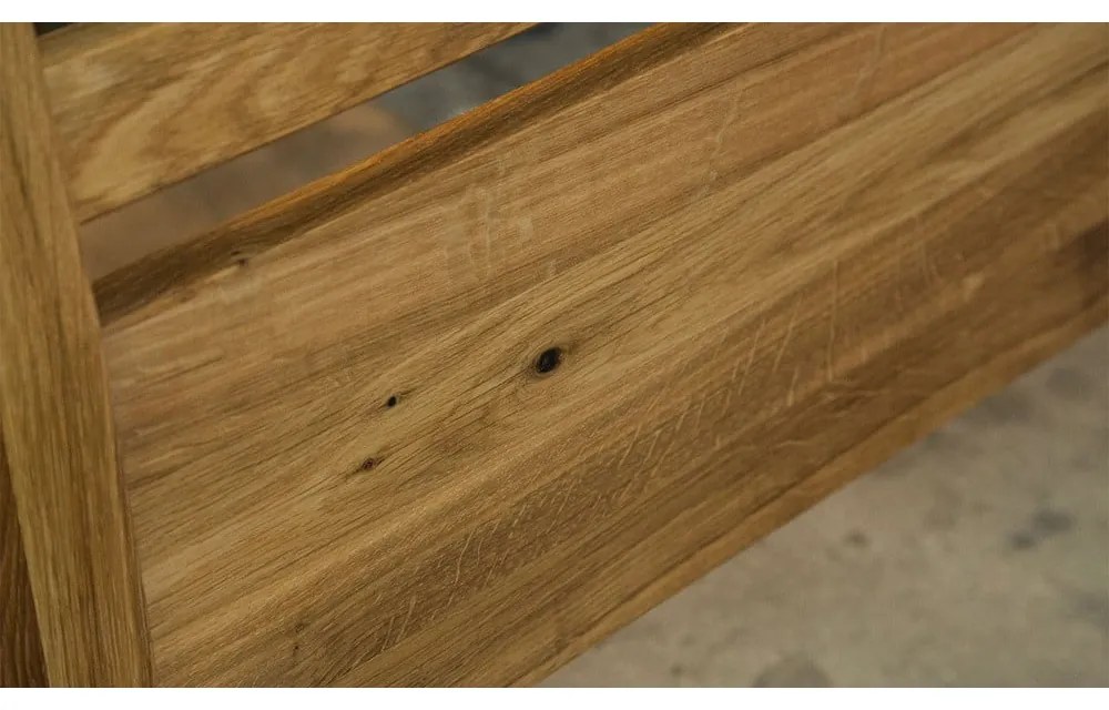 Pat dublu din lemn de stejar 180x200 cm Odys - The Beds