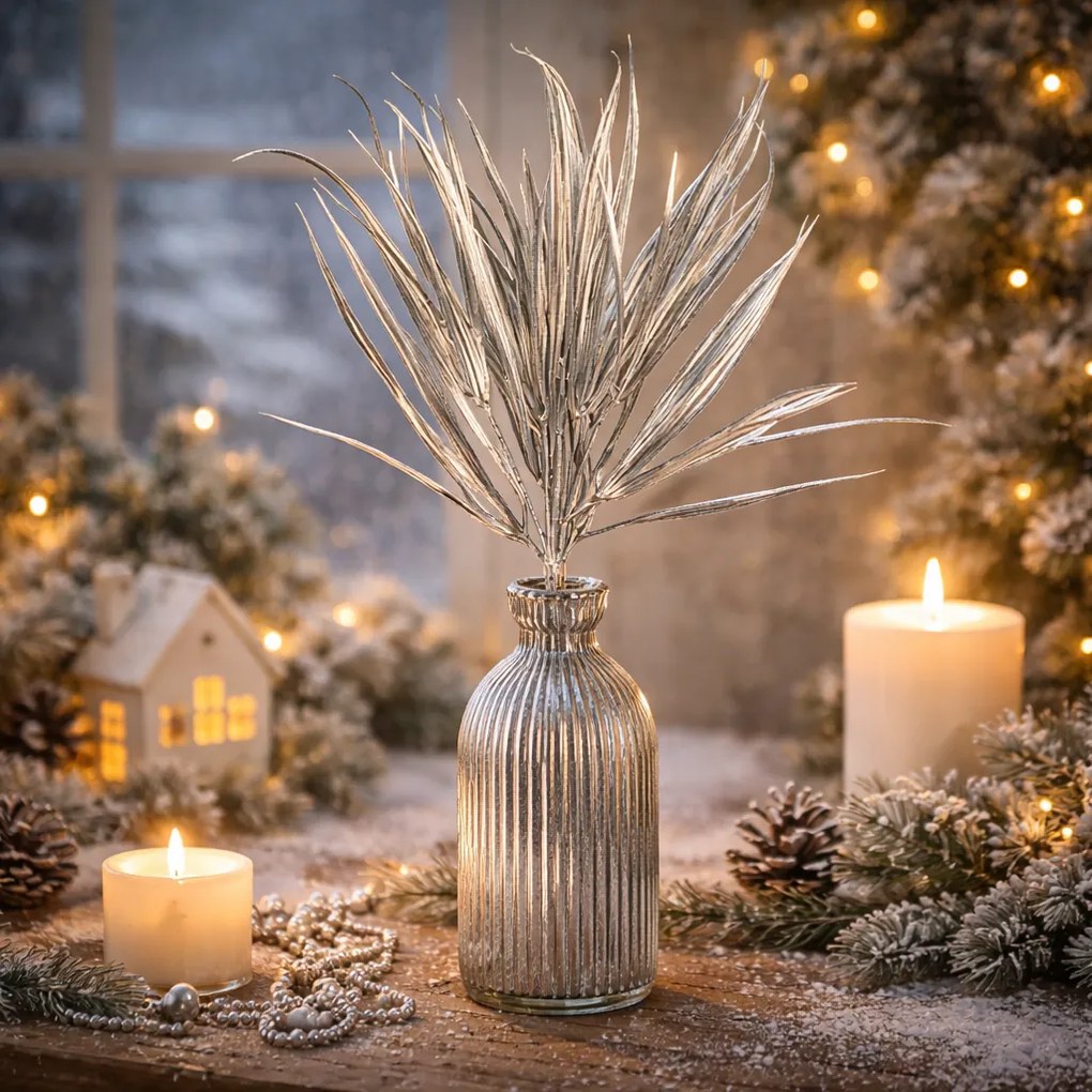 Iarbă artificială, argintiu mat