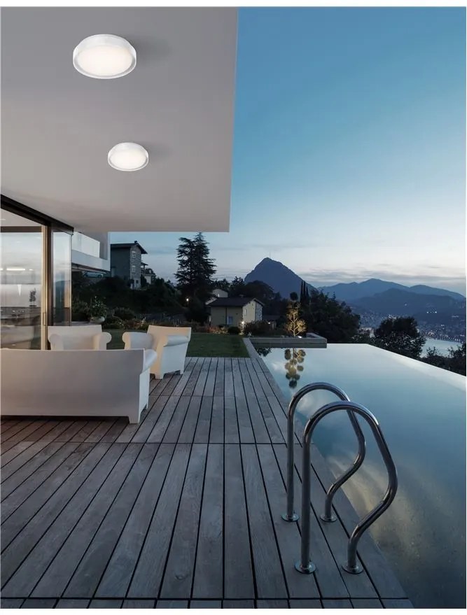 Plafoniera LED pentru iluminat exterior design modern slim IP65 OLIVER alba