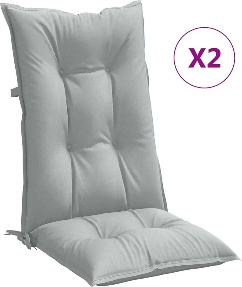 vidaXL Perne scaun cu spătar înalt 2 buc. melanj gri 120x50x7cm textil