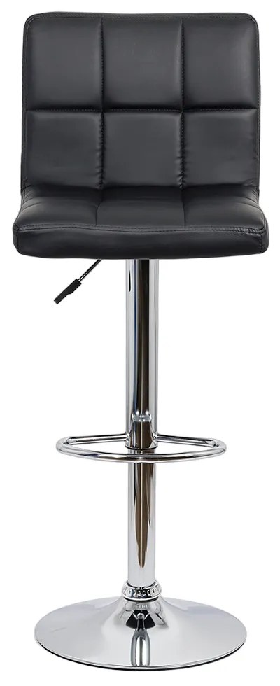 Scaun bar negru rotativ, reglabil pe inaltime, din piele sintetică ABS 191