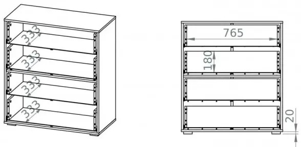 Comodă SARPA 96x86 cm alb/maro