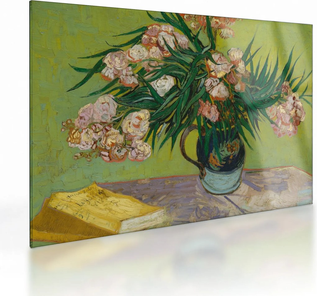 Tablou pe sticlă - Vincent van Gogh, Oleanders, reproducere (70x50 cm)