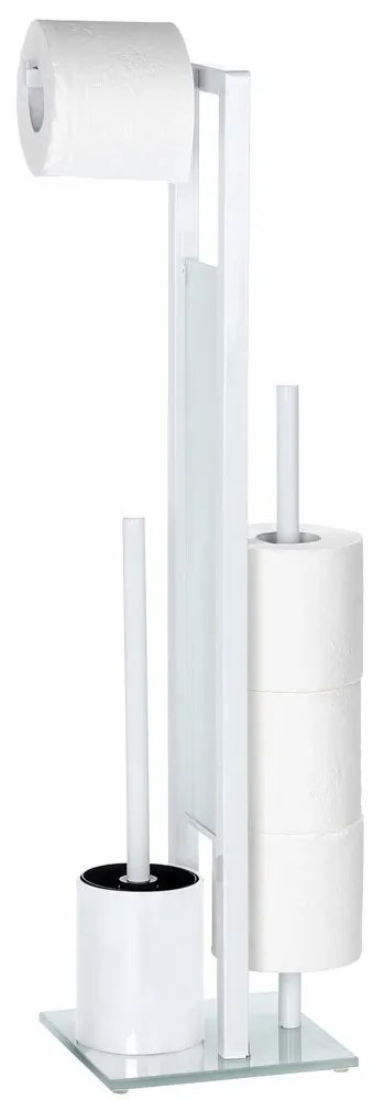 Suport perie WC si hartie igienica Rivalta, Alb, 70x23x18 cm, WENKO