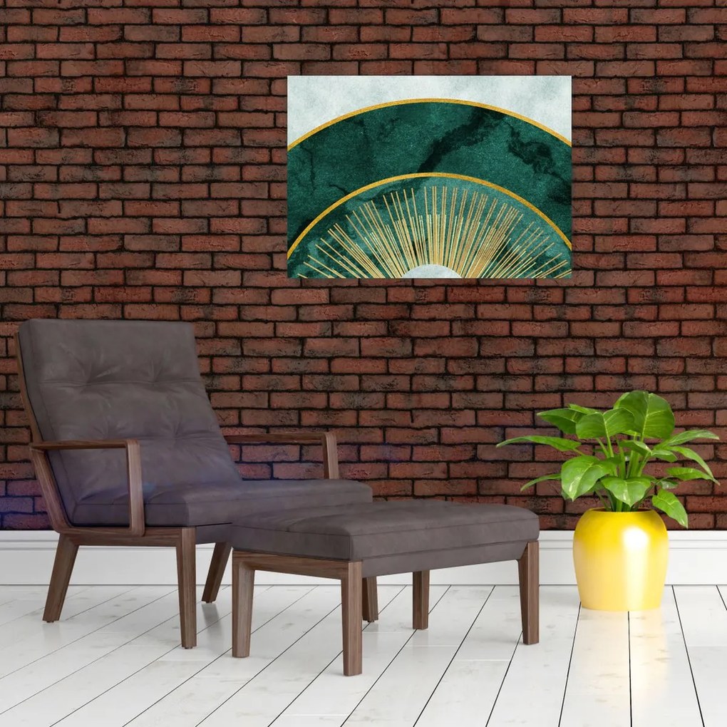 Tablou - Forme cu texturi aurii (70x50 cm)