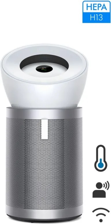 Purificator de aer Dyson Purifier Big+Quiet Formaldehyde BP02 304511-01 Alb/Argintiu, 50 W, 100 m², 90 l/s, 10 viteze, 2 moduri de flux de aer, ecran LCD, funcționare silențioasă, Alb/Argintiu