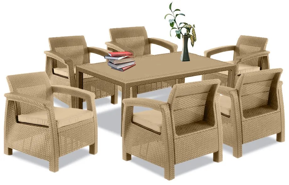Set de mobilier de grădină Corfu Big Duo cu masă melodică