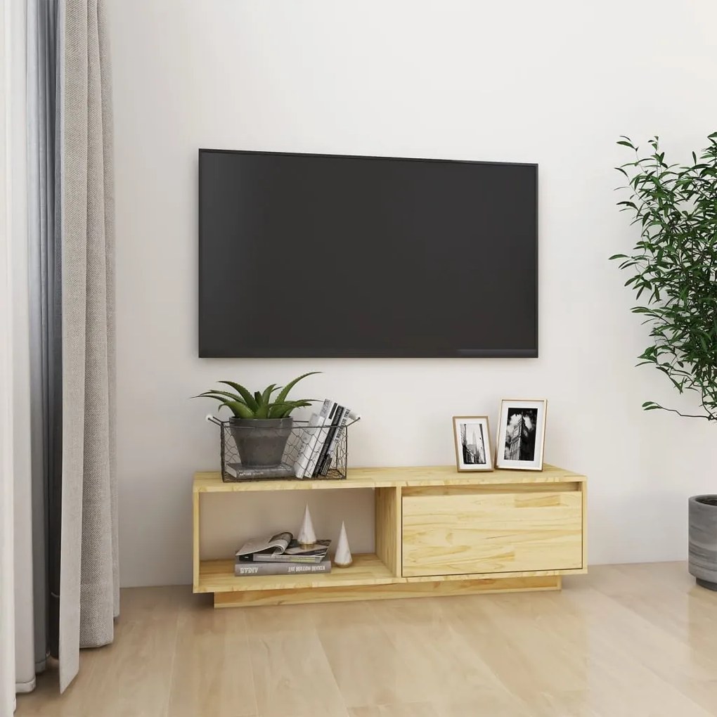 809888 vidaXL Comodă TV, 110x30x33,5 cm, lemn masiv de pin
