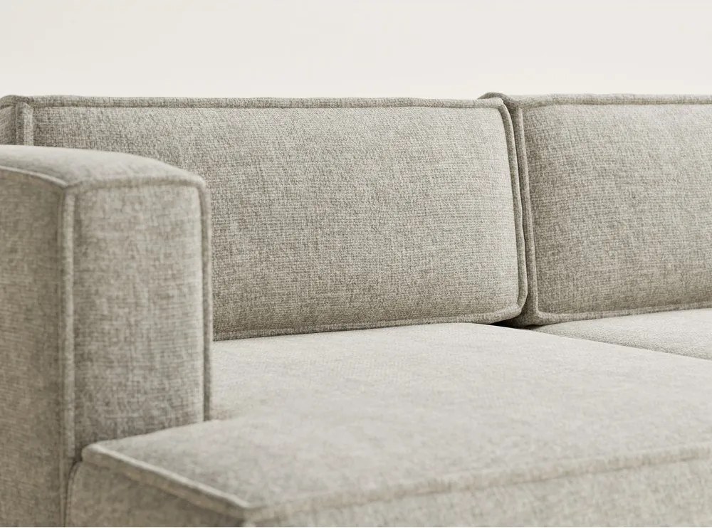 Colțar bej extensibil/cu spațiu de depozitare cu tapițerie din chenille (cu colț pe partea stângă/cu șezlong) Velto – Maison de Rêve