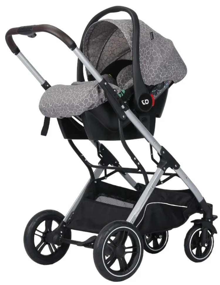 Carucior nou nascuti 3 in 1 NOVOKIDS™ H3100 series, Cu geanta bebe, Cadru Aluminiu, Amortizoare, Roti din cauciuc plin AVE, Landou, Scoica auto,