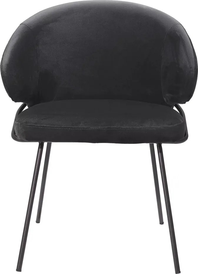 Scaun tapitat design LUX Kinley, catifea roche neagra 115877 HZ