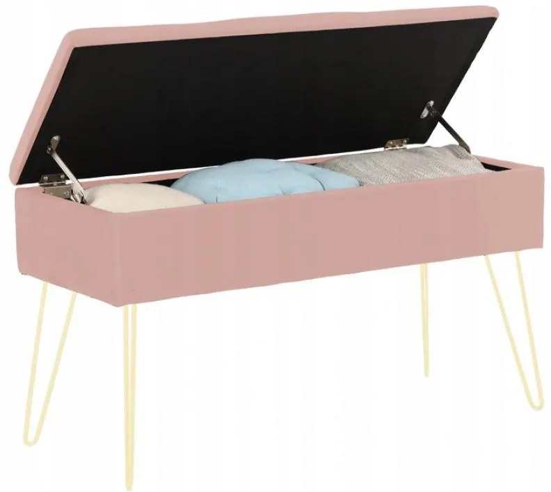 ShopJK BANCA CU SPAȚIU DE DEPOZITARE ROZ 75 x 30 x 40
