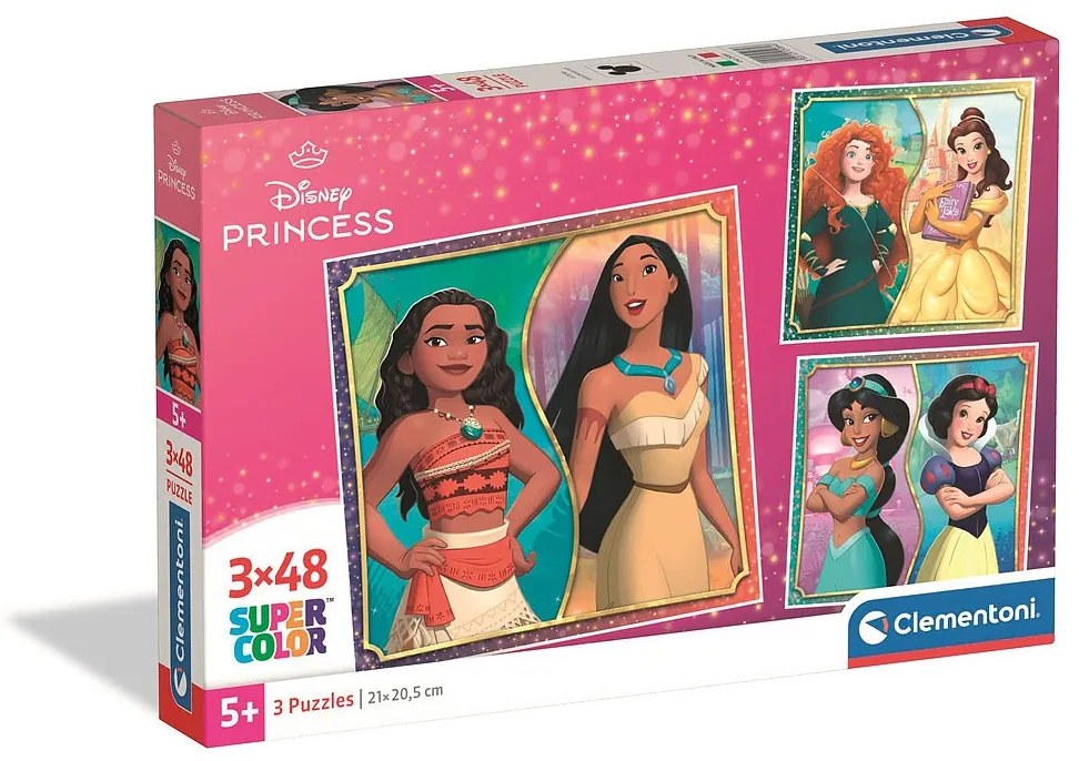 Prințesele Disney Puzzle Clementoni 3x48 piese
