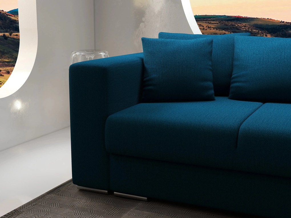 Canapea extensibilă dumonde cu ladă de depozitare si sezut confortabil din spuma high-density, Gloria Enjoy Petrol 240x100 cm