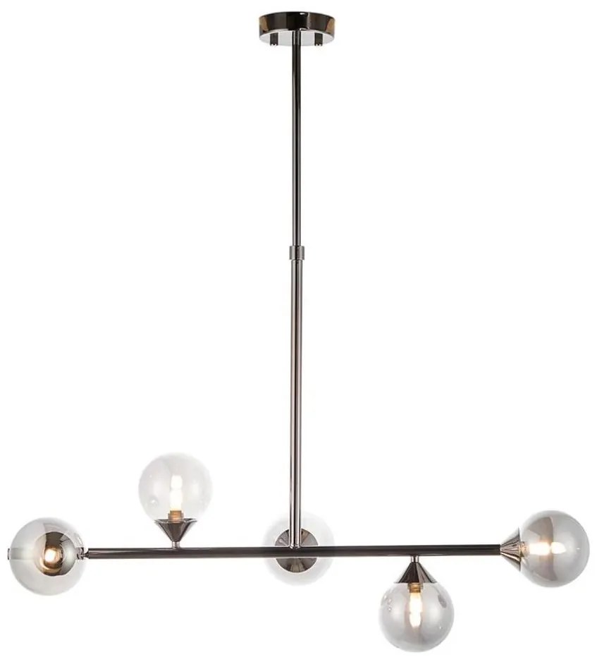 Endon 101348 - Lustră pe tijă OTIS 5xG9/3W/230V, crom negru / negru fumuriu