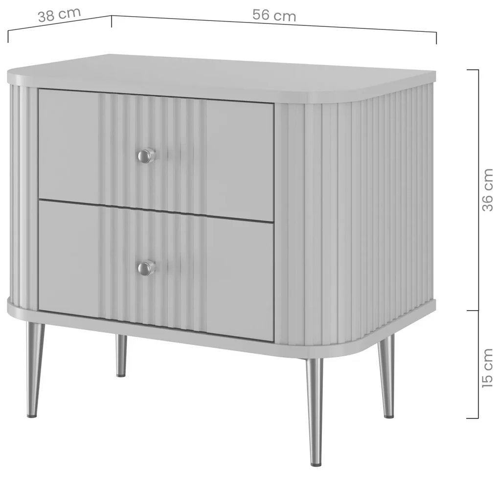 Set noptiere Vesper 56 cm - cașmir / picioare aurii | BIANO