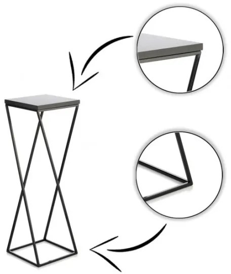 Suport pentru flori LOFT 70x24 cm negru