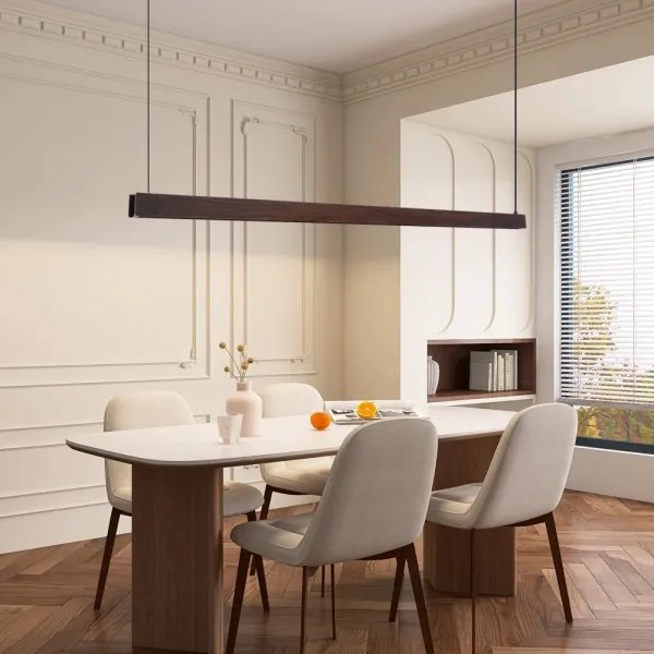 Immax NEO 07301L-LED Lustră suspendată reglabilă pe cablu MADEIRA, 33W/230V, Wi‑Fi Tuya, 152 cm, nuc