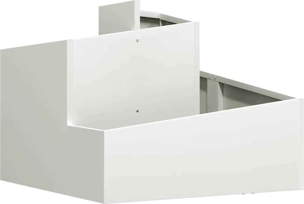 vidaXL Vază pentru Grădină Alb 60 x 60 x 50 cm Oțel laminat la rece