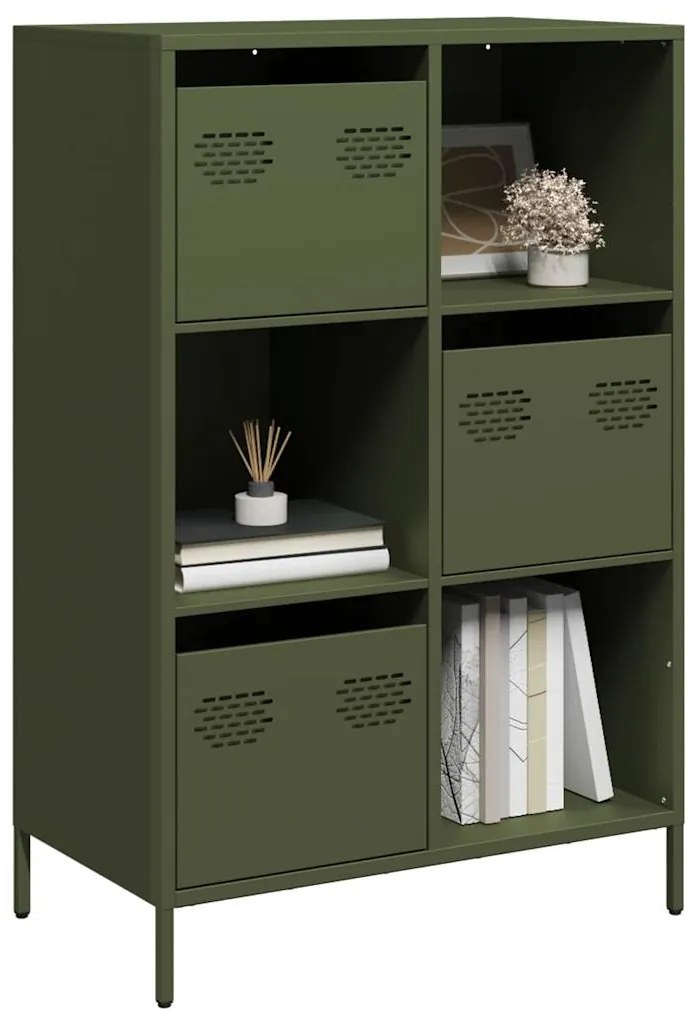 vidaXL Dulap înalt, verde măsliniu, 68x39x103,5 cm, oțel