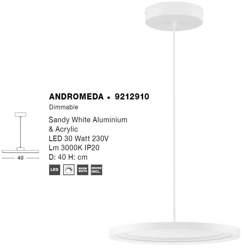 Lustra LED suspendata design circular ANDROMEDA
