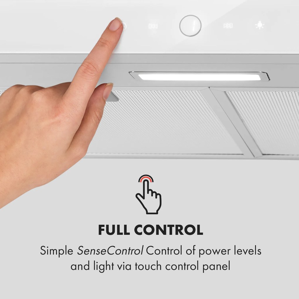 Contempo Neo, hota incorporabila, 60 cm, 175 m³ / h, LED, inox, alb