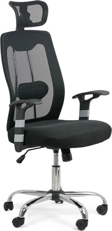 Scaun ergonomic OFF 988 negru, tetieră și suport lombar reglabil