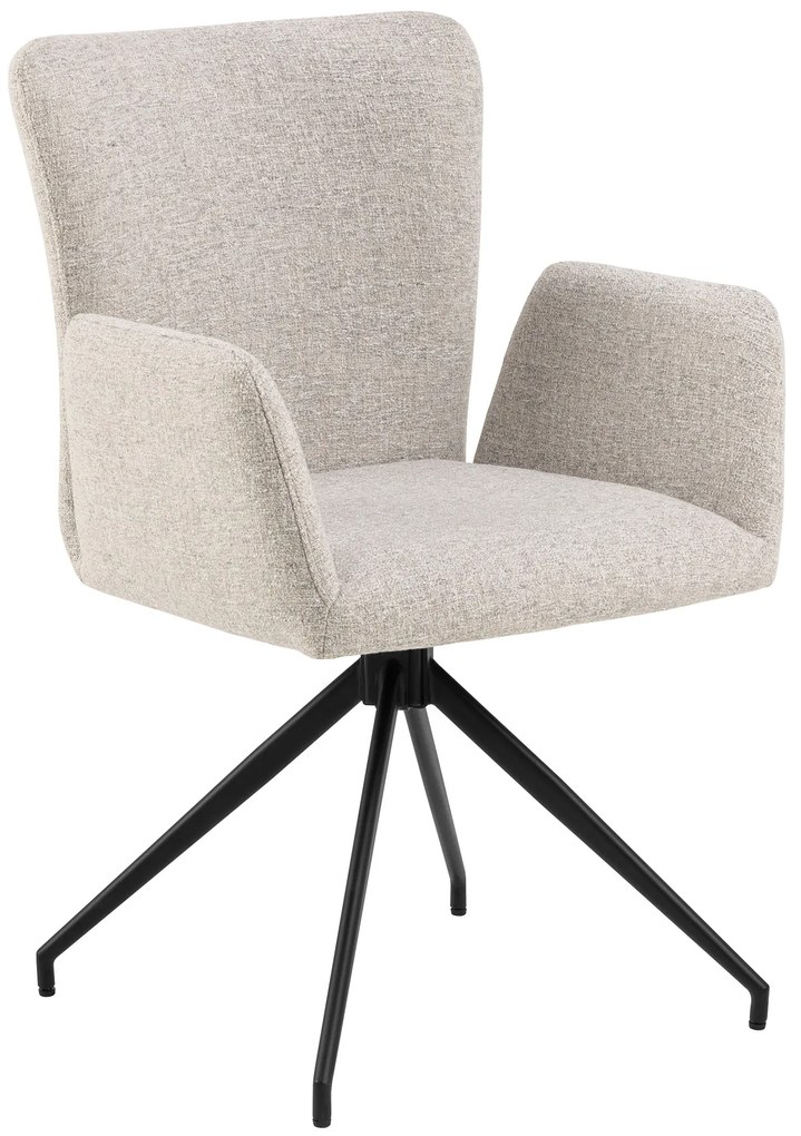 MAZZONI EXPORT SARETTA Bej Melanj (material Java 196) - SCAUN MODERN PIVOTANT TAPIȚAT PENTRU SALON/SUFRAGERIE/BIROU LOFT
