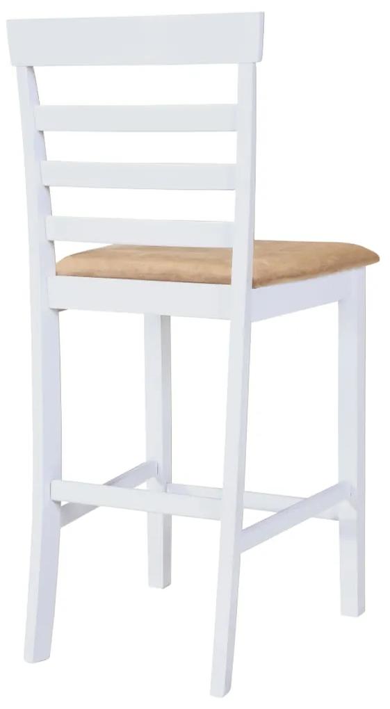 Set mobilier de bar din lemn, masa si 4 scaune, alb Alb, 5