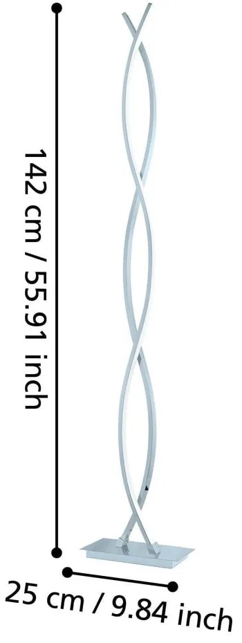 Lampadar argintiu LED (înălțime 142 cm) LASANA 2 – EGLO