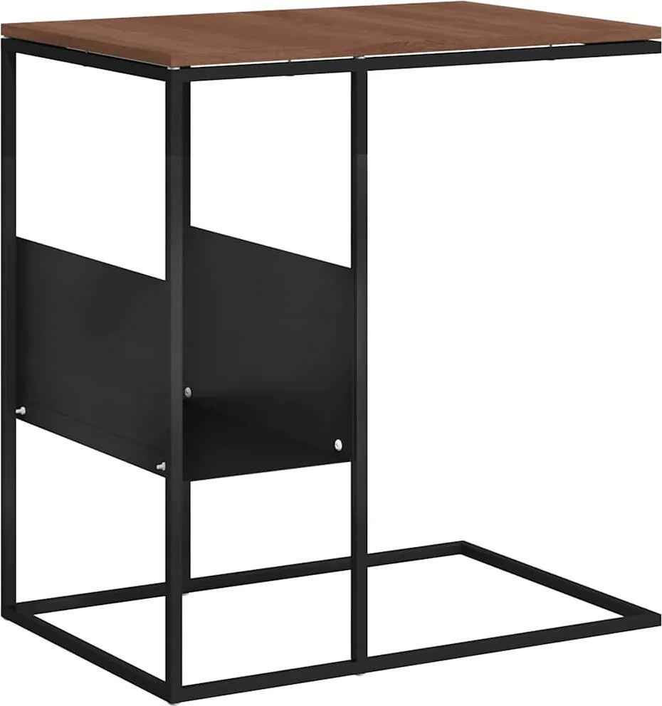 vidaXL Masă laterală, negru, 55x36x59,5 cm, lemn compozit