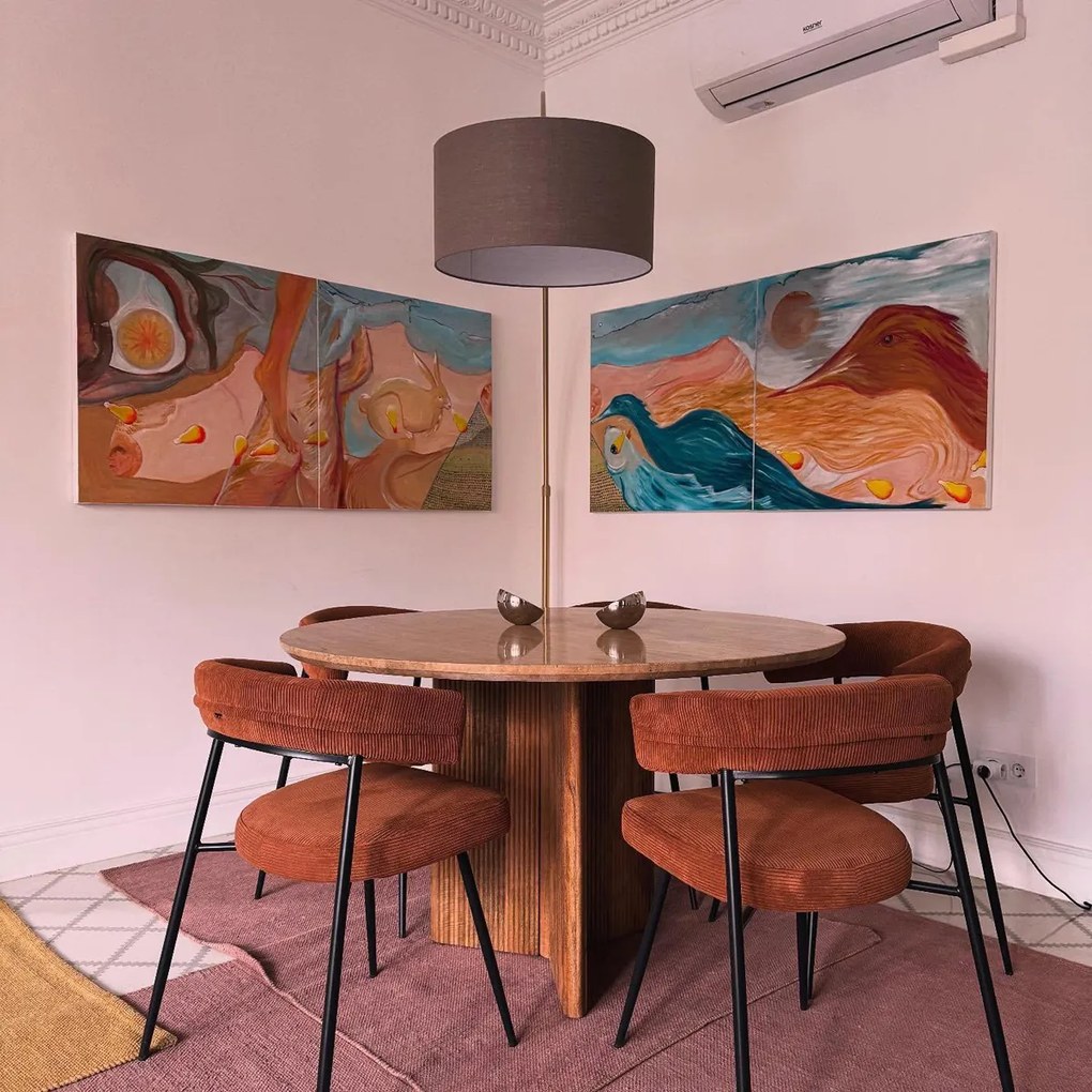 Lampă cu arc din alamă cu bază din marmură albă reglabilă - XXL