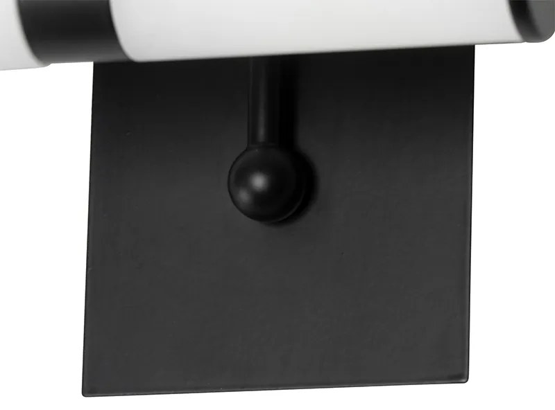 Lampă de perete clasică pentru baie neagră IP44 cu 2 lumini - Bath Arc