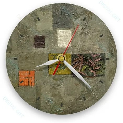 Ceas de perete - Peisaj abstract lemn, 21 cm