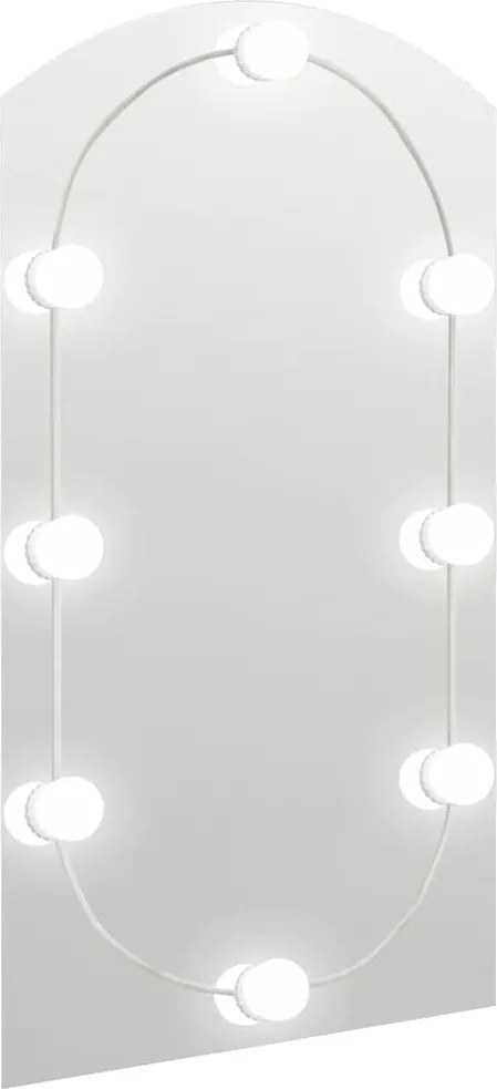 vidaXL Oglindă cu lumini LED, arcadă, 90x45 cm, sticlă