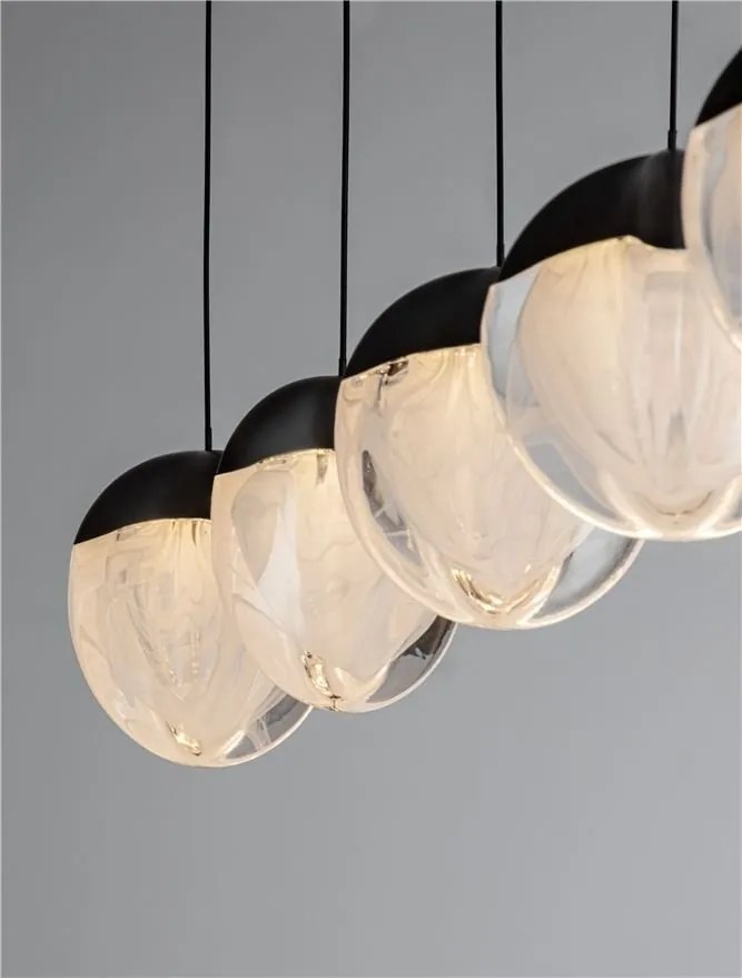 Lustra cu 5 pendule LED ALICIA negru