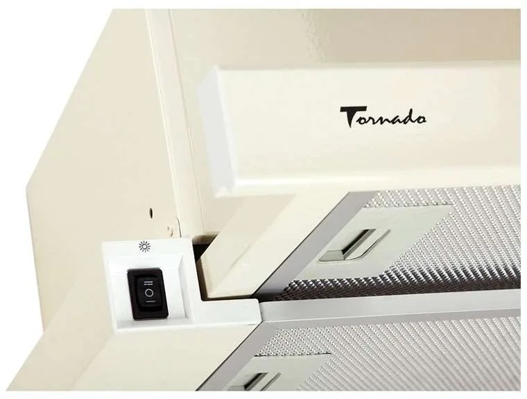 Hota Telescopica Incorporabila Tornado Storm 1200 (60), 1 motor, latime 60 cm, 3 viteze, absorbtie 1200 m3/ora, Bej