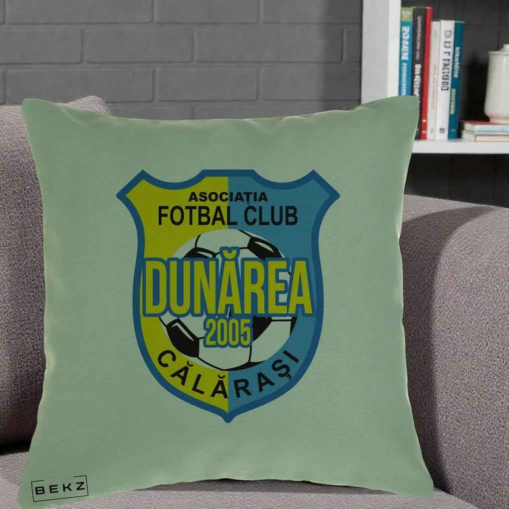 Perna Personalizata AFC Dunarea Calarasi 2005 Fotbal, 40x40 cm, Verde, Husa Detasabila, Perna Inclusa, BEKZ®