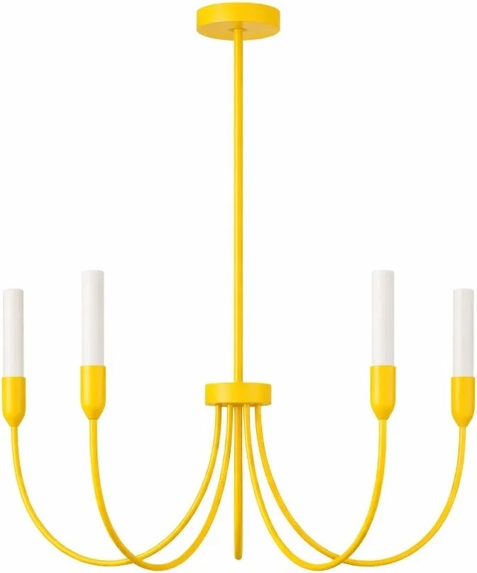 Candelabru cu 5 brate AUGUSTINE galben/alb