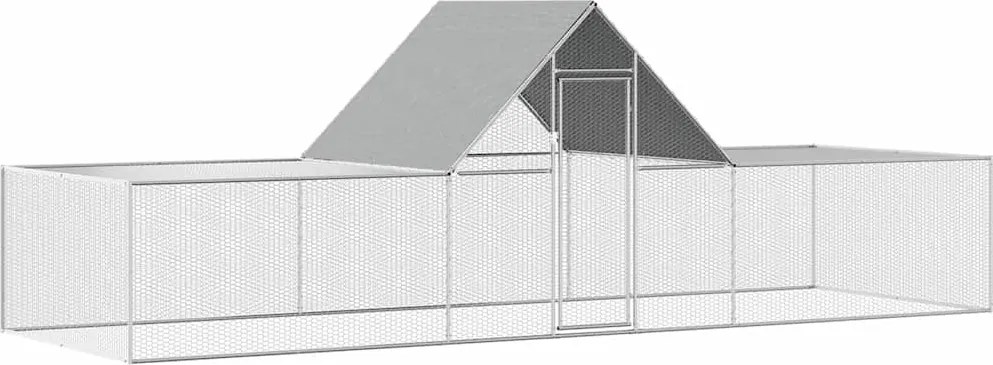 vidaXL Coteț pentru păsări, 6 x 2 x 2 m, oțel galvanizat