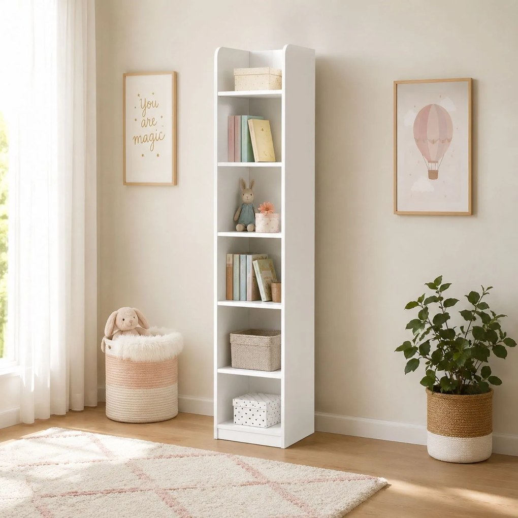 Biblioteca fara sertar pentru copii 43x184x38 cm, colectia Varia White