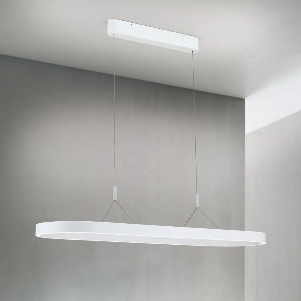 Lustra LED ovala iluminat sus si jos CARRARA alb