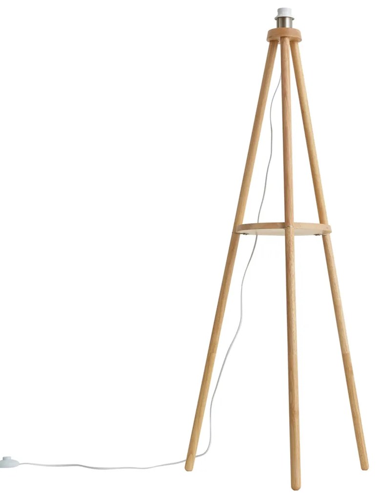 Lampă de podea scandinavă cu trepied din lemn - Lou