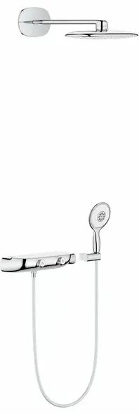 Sistem de dus cu termostat Grohe Rainshower Smartcontrol 360 Mono suprafata de pulverizare alba