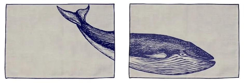 Set 2 suporturi textile pentru farfurii Madre Selva Blue Whale